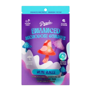 Purple Mushroom Enhanced Microdose Gummies Blue Razz