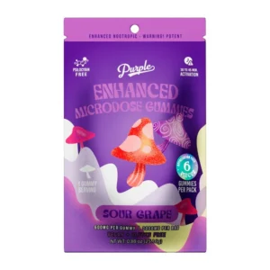 Purple Mushroom Enhanced Microdose Gummies Sour Grape