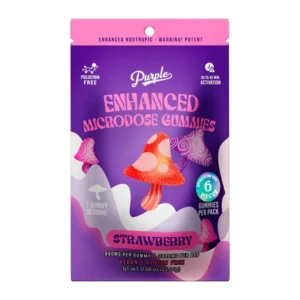 Purple Mushroom Enhanced Microdose Gummies Strawberry