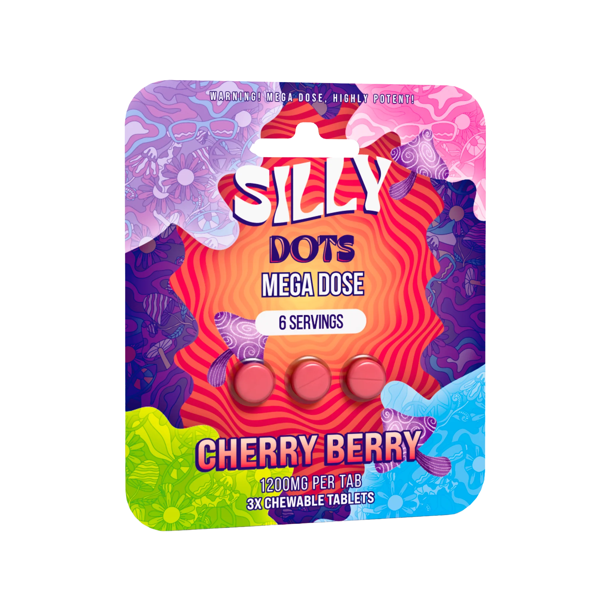Silly Dots Mega Dose 1200mg Tabs | 3 Tabs | Cherry Berry