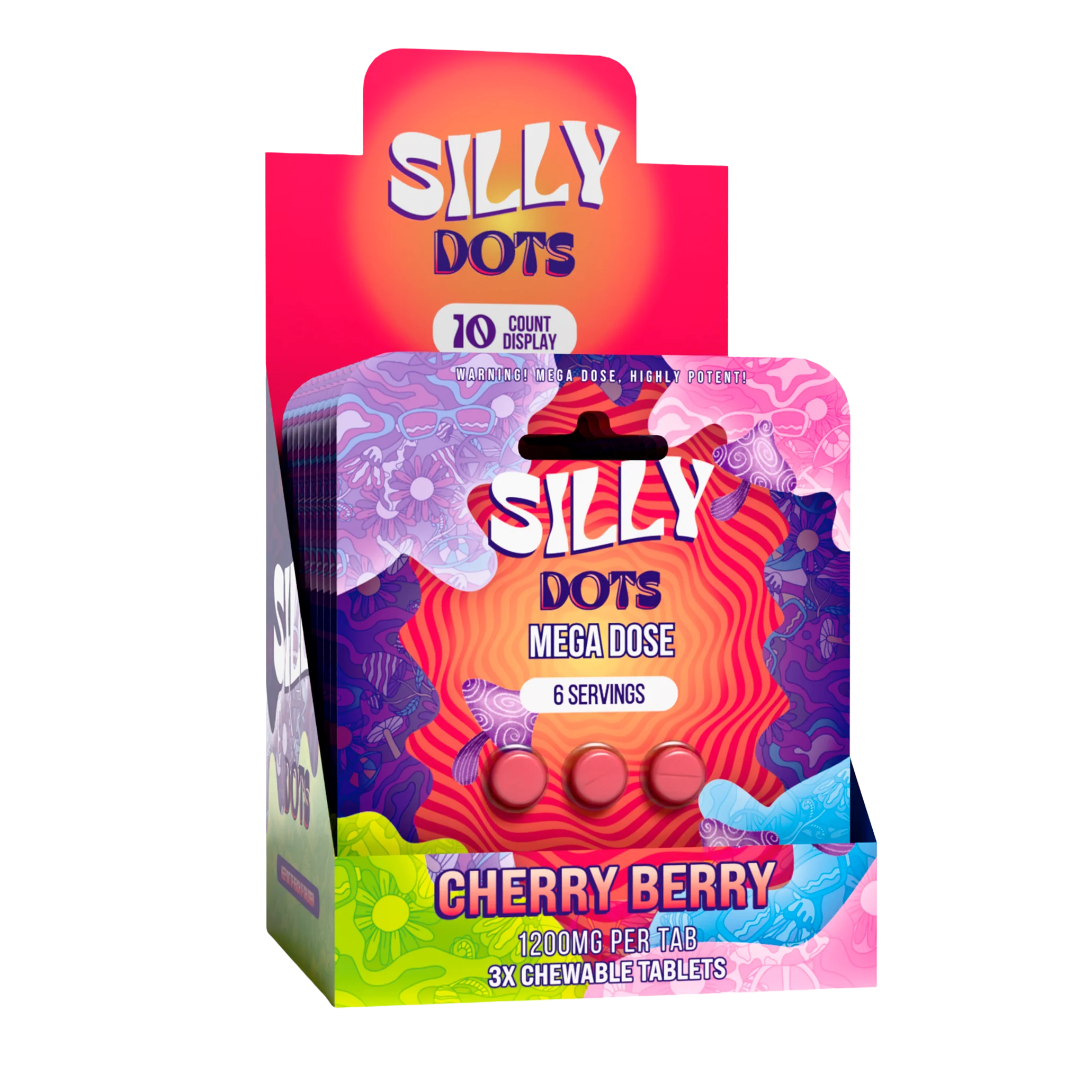 silly dots mega dose 1200mg tabs | 3 tabs | cherry berry silly dots mega dose 1200mg tabs | 3 tabs | cherry berry