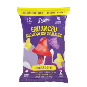 Purple Mushroom Enhanced Microdose Gummies Pineapple