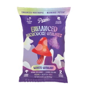 Purple Mushroom Enhanced Microdose Gummies White Gummy
