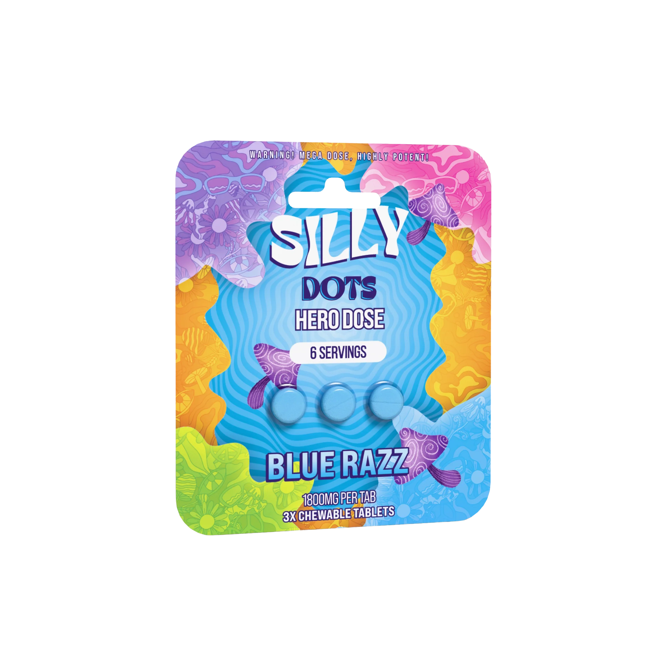 Silly Dots Hero Dose 1800mg Tabs | 3 Tabs | Blue Razz