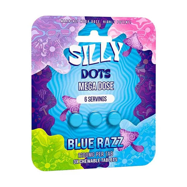 Purple Silly Dots Mega Dose Tablets 1200mg 3ct Blue Razz